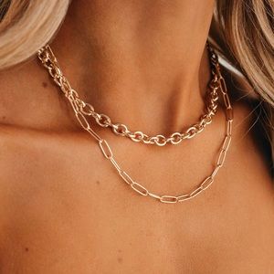 NanaMacs Gold double choker necklace